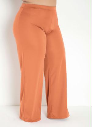 Calça (Caramelo) Pantalona com Elástico Plus Size
