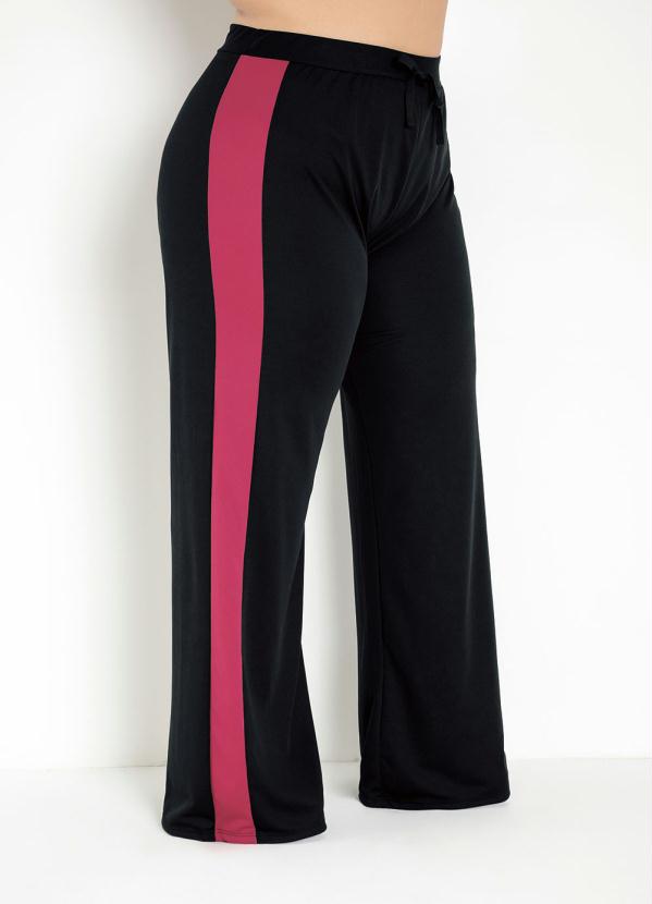 Cala (Preta e Pink) Pantalona Plus Size