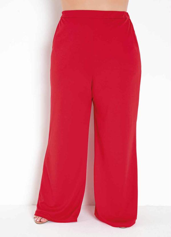 Calça (Vermelha) Pantalona Plus Size