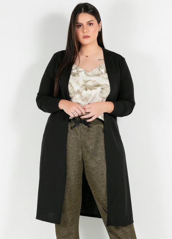 cardigan longo plus size