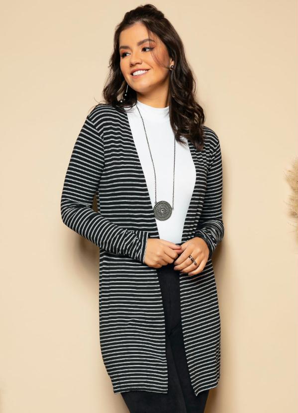 casaco preto alongado