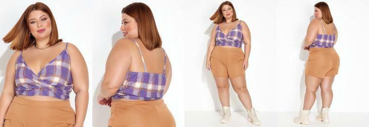 Cropped Xadrez Lils Transpassado Plus Size
