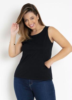 Regata Feminina Plus Size (Preta)