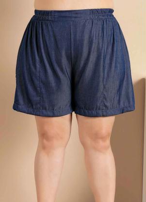 Shorts Plus Size (Azul) com Elástico