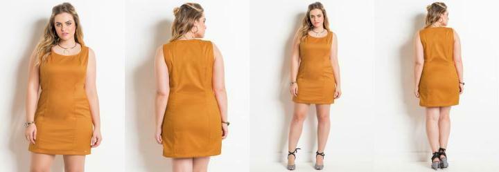 Vestido Tubinho Laranja Plus Size Quintess