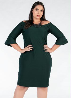 Vestido Plus Size (Verde) Ciganinha
