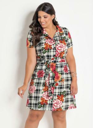 vestido chemise xadrez vermelho