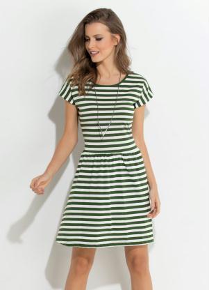 vestido listrado verde