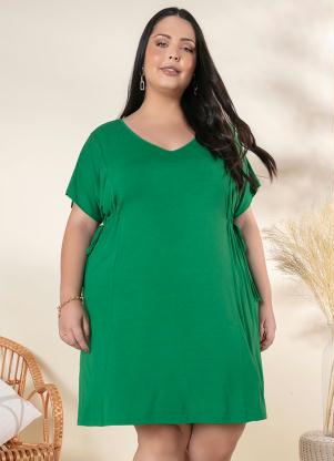 Vestido Plus Size (Verde) com Amarrao