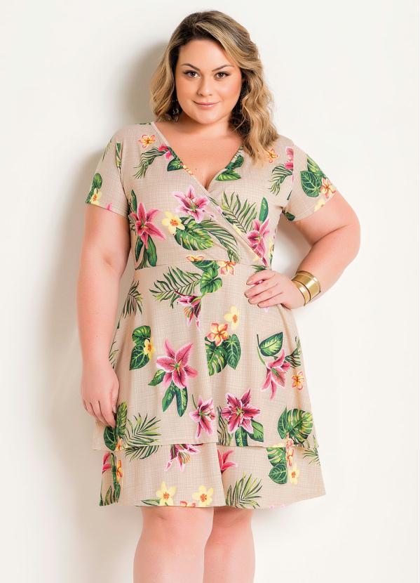 vestidos plus size floral