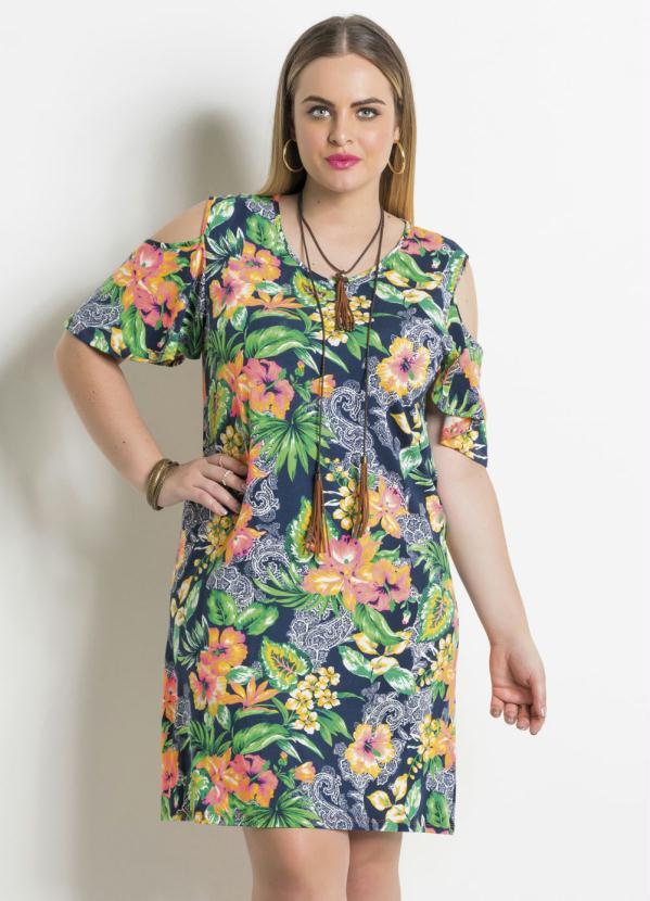 vestido ombro vazado plus size