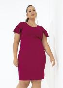 Vestido Púrpura com Babado Amplo Plus Size