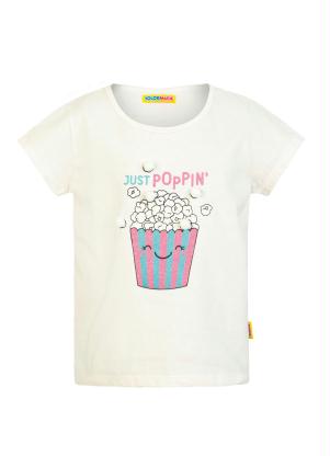 T-Shirt (Rosa Claro) com Estampa e Pompom