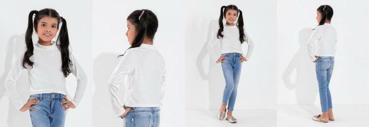 Blusa Infantil Off White com Gola