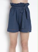 Shorts Infantil Azul com Faixa para Amarrar