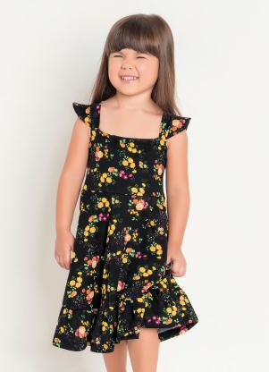 Vestido Infantil com Alça (Floral) Moda Evangélica