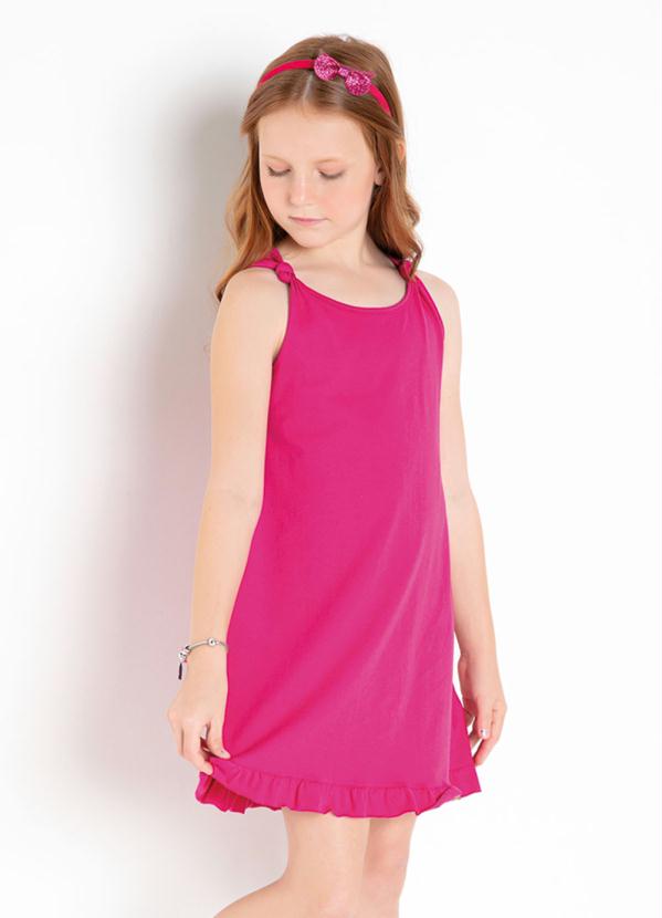 Vestido Infantil (Pink) com Nó na Alça