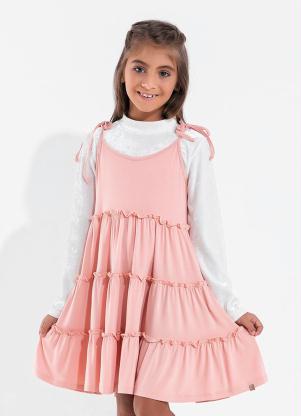 Vestido Infantil (Rosa) com Camadas
