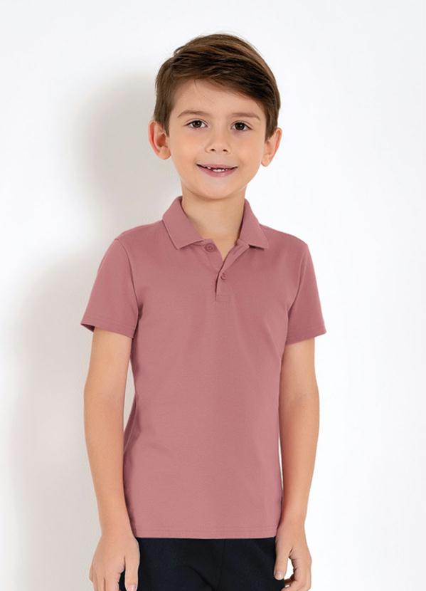 Camisa Polo Infantil Unissex (Rosa)