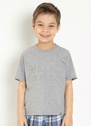 Camiseta Infantil (Mescla) com Letreiro