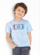 Camiseta Infantil Azul com Bordado