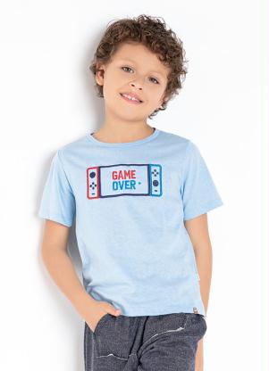 Camiseta Infantil (Azul) com Bordado