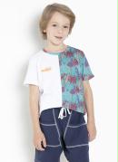 Camiseta Infantil Bicolor com Recorte