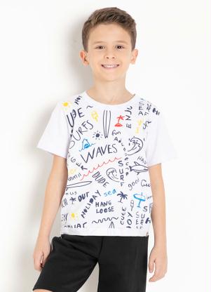 Camiseta Infantil (Branca) com Estampa Frontal