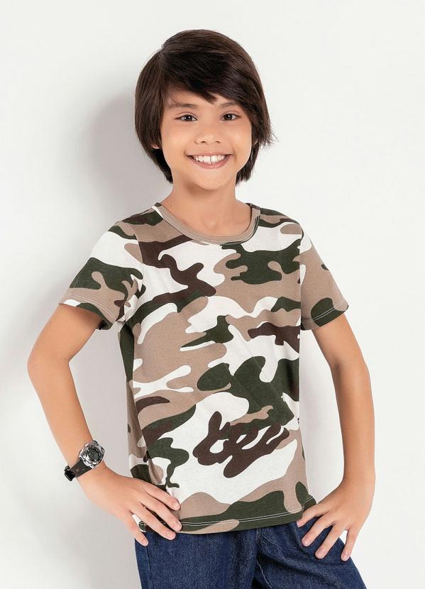 Camiseta Infantil (Camuflada) com Mangas Curtas