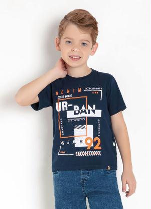 Camiseta Infantil (Marinho) com Estampa Frontal
