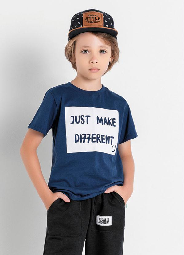 Camiseta Infantil (Marinho) com Estampa Frontal