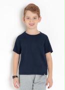 Camiseta Infantil Marinho com Mangas Curtas