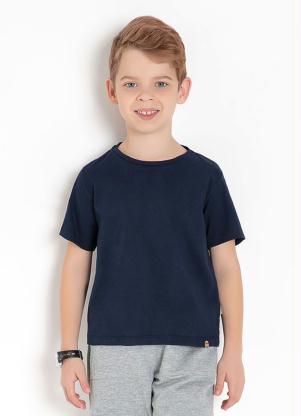 Camiseta Infantil (Marinho) com Mangas Curtas