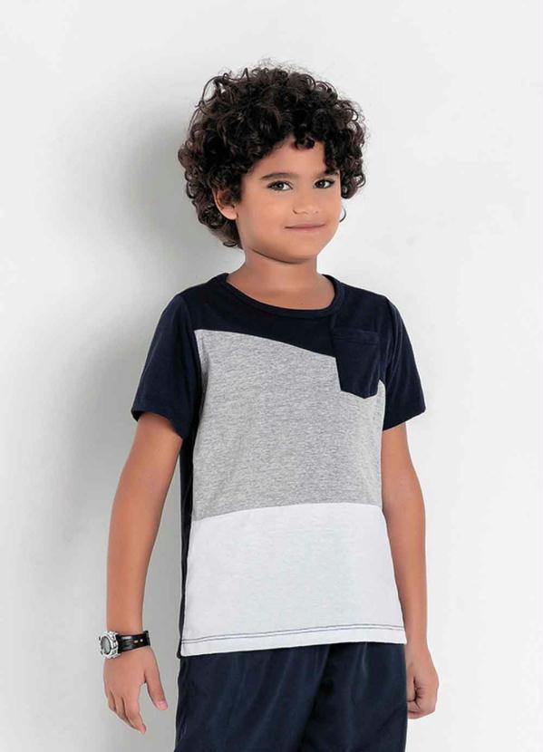 Camiseta Infantil (Marinho/Mescla/Branco)