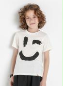 Camiseta Infantil Off White com Estampa Frontal