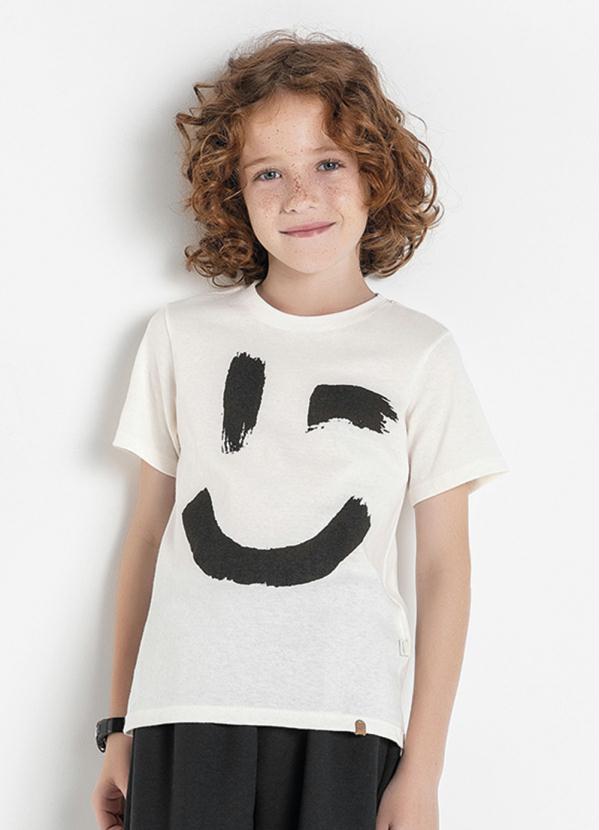 Camiseta Infantil (Off White) com Estampa Frontal