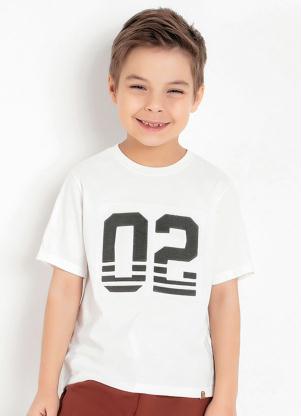 Camiseta Infantil (Off White) com Letreiro