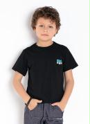 Camiseta Infantil Preta com Estampas