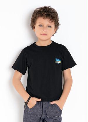 Camiseta Infantil (Preta) com Estampas