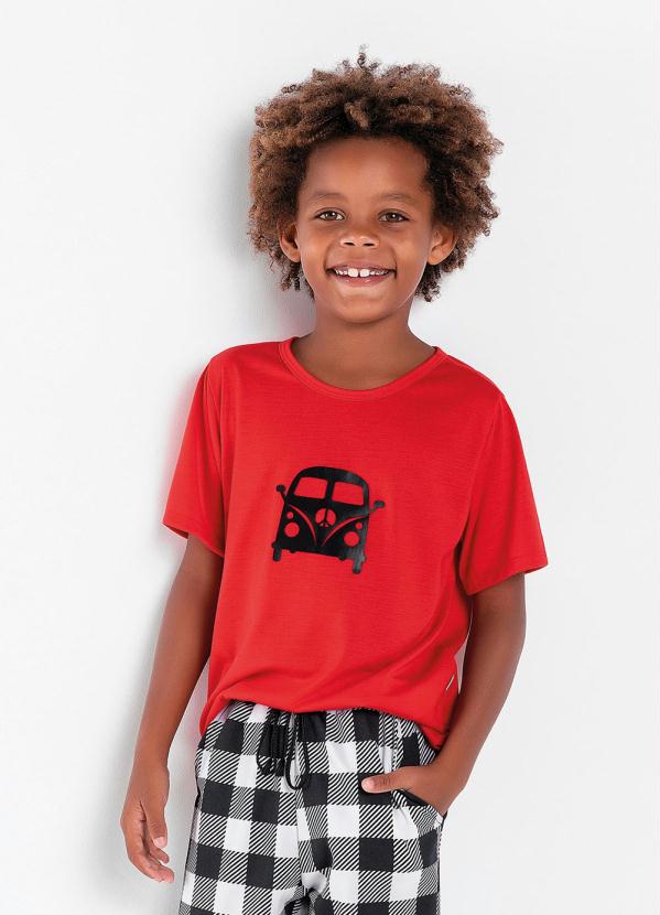 Camiseta Infantil (Vermelha) com Aplique
