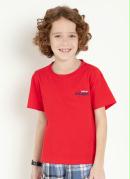 Camiseta Infantil Vermelha com Bordado