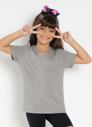 Camiseta Unissex Infantil (Mescla) Mangas Curtas
