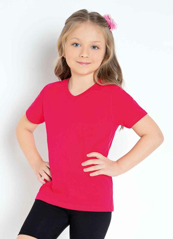 Camiseta Unissex Infantil (Pink) Mangas Curtas