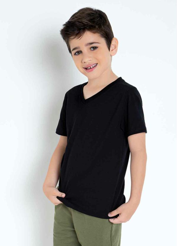 Kit 3 Camisetas com Gola V Unissex Infantil