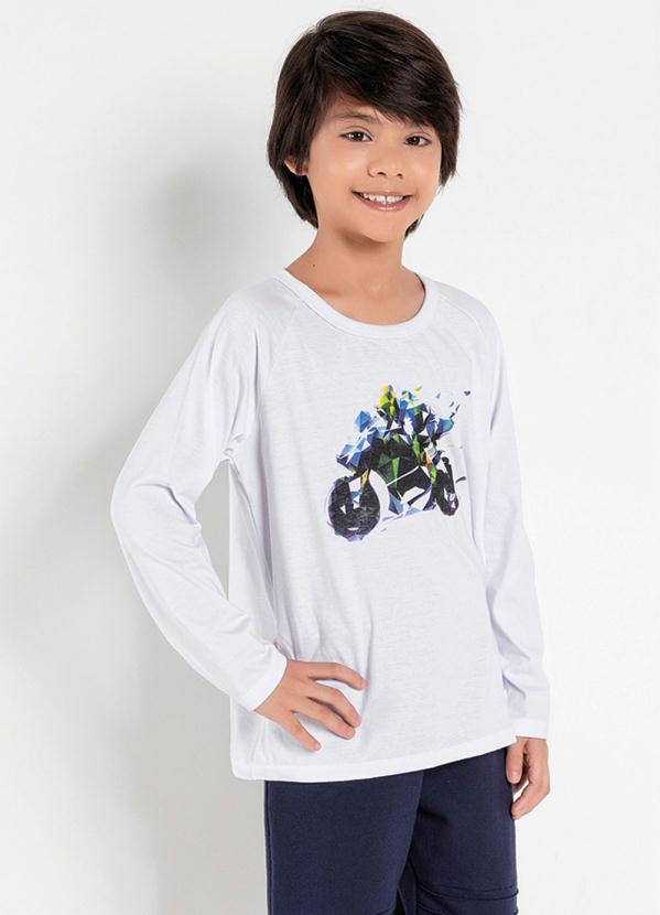 Camiseta Infantil (Branca) com Mangas Raglan