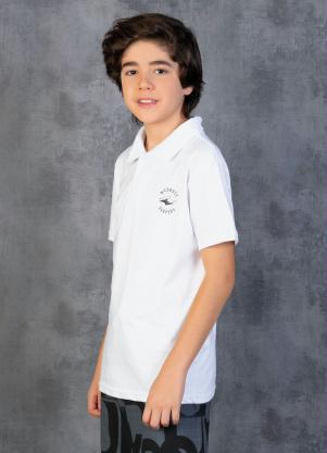 Camisa Polo Juvenil (Branca) com Mangas Curtas