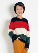 Suéter de Tricô Infantil Listrado Colorido 