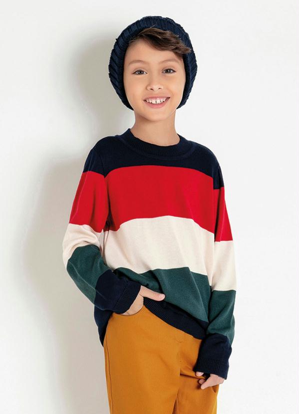 Suéter de Tricô Infantil (Listrado Colorido)