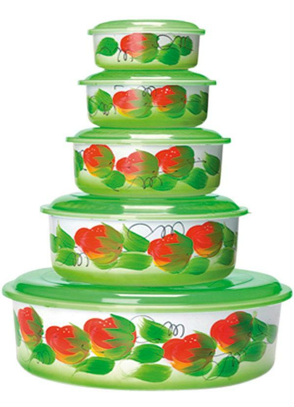 Conjunto com 5 Potes Redondos