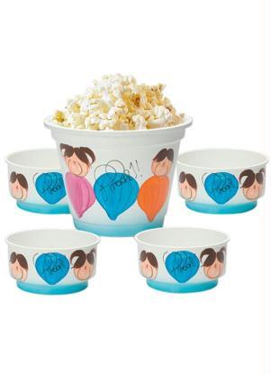 Kit para Pipoca com 5 Peas Decorados